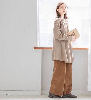 Viola e Viola（ヴィオラ エ ヴィオラ）の「Ａラインフレアーチュニックブラウス（チュニック）」｜ブラウンピンチェック