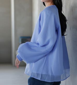 RANAN（ラナン）の「裏起毛シアー素材レイヤードスウェット（カットソー）」｜詳細画像