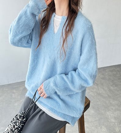 GeeRA（ジーラ）の「キーネック起毛ゆるニット（ニット・セーター）」