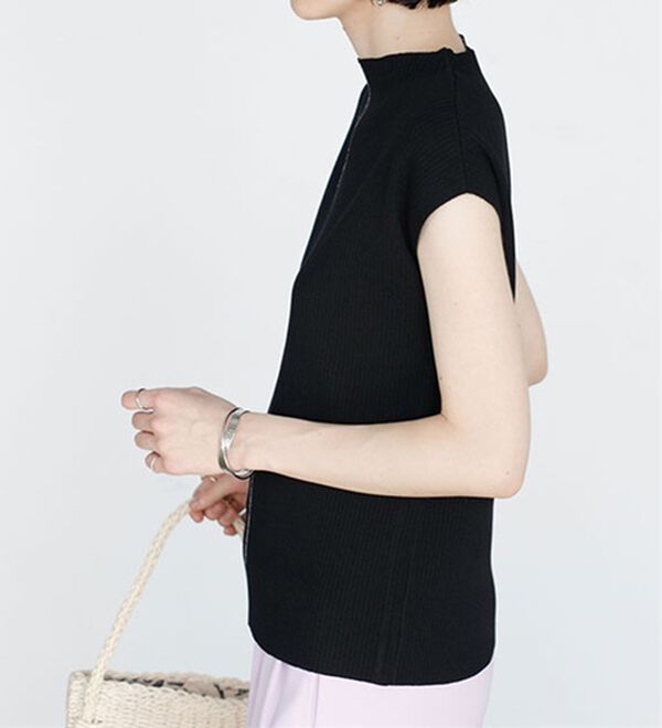 GeeRA（ジーラ）の「配色ラインフレンチスリーブニット（ニット・セーター）」｜詳細画像