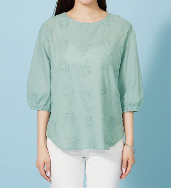 BELLUNA（ベルーナ）の「モチーフレース使いふんわり袖ブラウス（ブラウス）」｜詳細画像