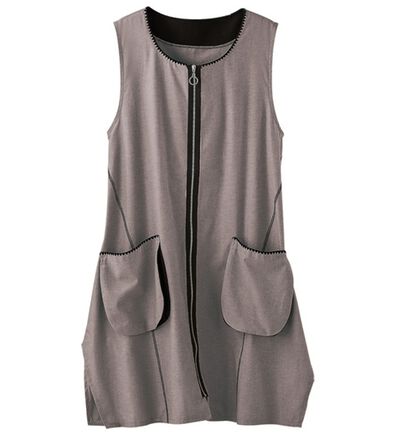 BELLUNA（ベルーナ）の「デニム素材ステッチ使いジャンパードレス（チュニック）」