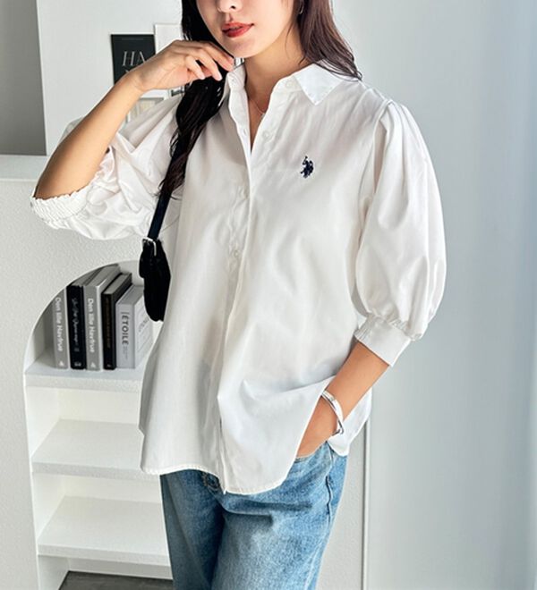 GeeRA（ジーラ）の「【Ｕ．Ｓ．　ＰＯＬＯ　ＡＳＳＮ．】ボリューム袖シャツブラウス（ブラウス）」｜詳細画像