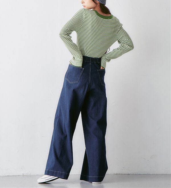 Viola e Viola（ヴィオラ エ ヴィオラ）の「【静電気防止】綿１００％ちくちくしないボーダーリブニット（ニット・セーター）」｜詳細画像