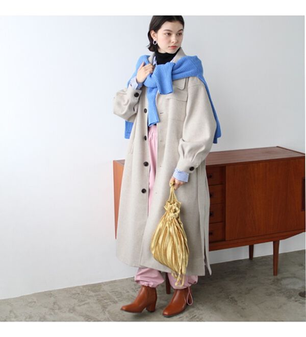 GeeRA（ジーラ）の「ポケットデザインステンカラーコート（ロングコート）」｜詳細画像