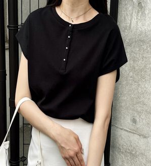 GeeRA（ジーラ）の「綿１００％前後２ＷＡＹシルケットフレンチスリーブカットソー（Tシャツ）」｜詳細画像