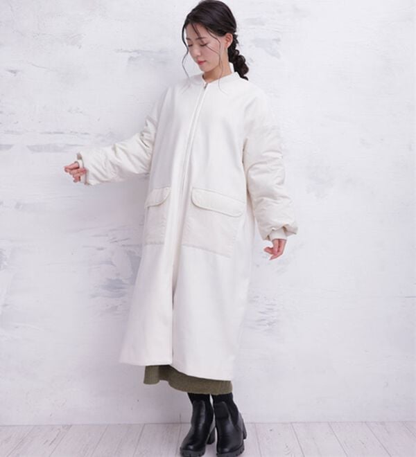 A HAPPY MARILYN（アハッピーマリリン）の「【ＬＬ～４Ｌ】ＭＡ－１風切替コート（ロングコート）」｜詳細画像