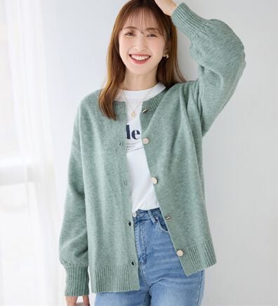 alotta（アロッタ）の「洗える！ふんわりタッチカーディガン（ニットカーディガン）」