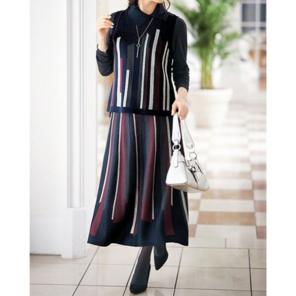 BELLUNA（ベルーナ）の「ジャカード素材ニットセットアップ（セットアップ）」｜詳細画像