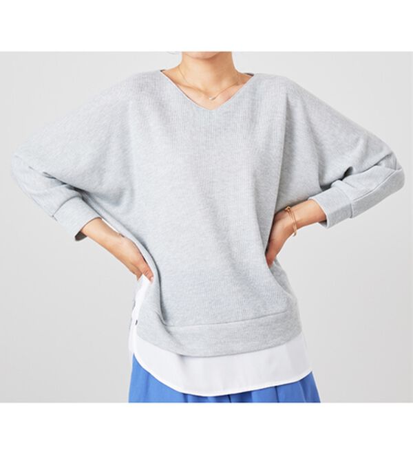 BELLUNA（ベルーナ）の「ラメ調レイヤード風プルオーバー（カットソー）」｜詳細画像