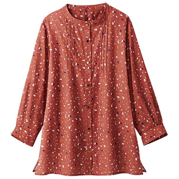 BELLUNA（ベルーナ）の「ピンタック使いドット柄プリントブラウス（ブラウス）」｜詳細画像