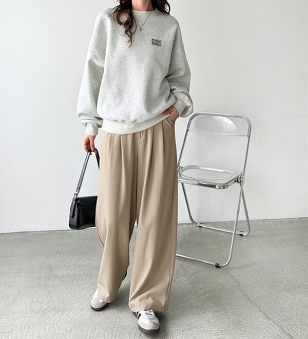 GeeRA（ジーラ）の「着心地抜群！ハイウエストダブルタックワイドパンツ（フルレングスパンツ）」｜詳細画像