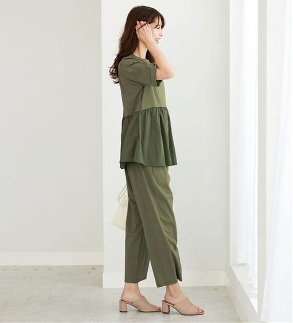 BELLUNA（ベルーナ）の「ヒンヤリ爽快！異素材切替プルオーバー（カットソー）」｜詳細画像