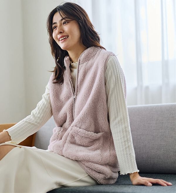 LAVIENNE（ラヴィエンヌ）の「ふわふわ暖かフリースベスト（ベスト）」｜詳細画像