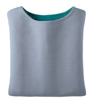 BELLUNA（ベルーナ）の「裏フリース配色プルオーバー（カットソー）」｜ブルーグレー