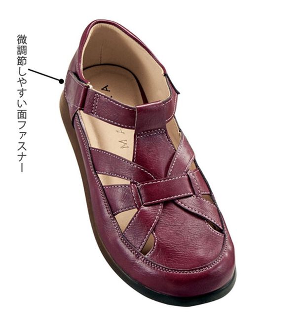 BELLUNA（ベルーナ）の「面ファスナーで脱ぎ履き楽グルカ風シューズ（フラットシューズ）」｜詳細画像