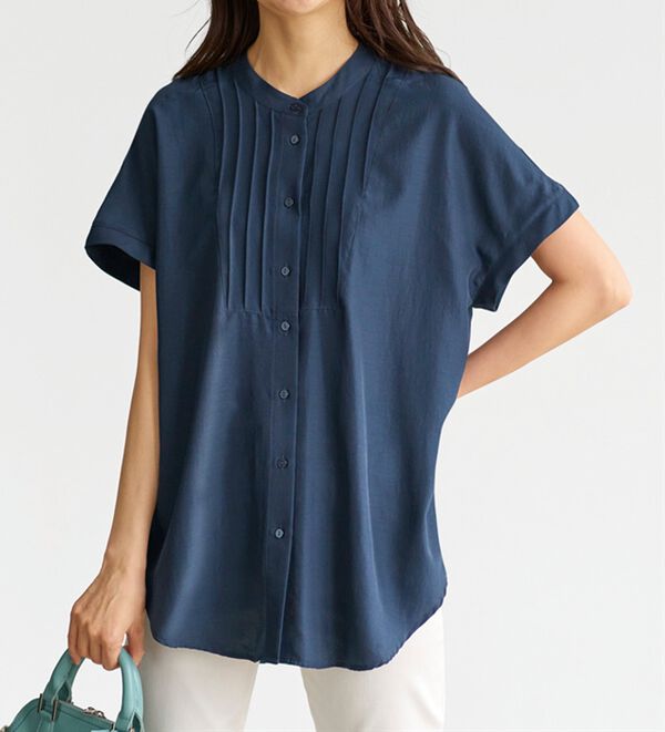 BELLUNA（ベルーナ）の「ビンテージ素材ドルマンシャツチュニック（チュニック）」｜詳細画像