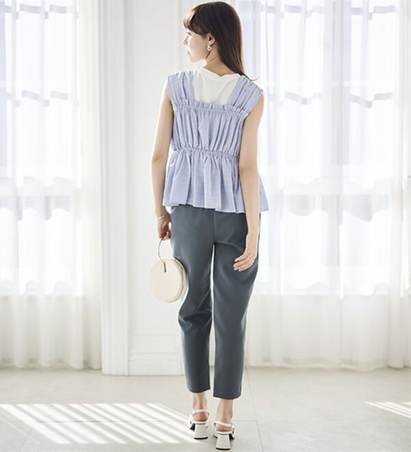 RANAN（ラナン）の「【選べる股下】ひんやり美脚シルエットタックパンツ（フルレングスパンツ）」｜詳細画像