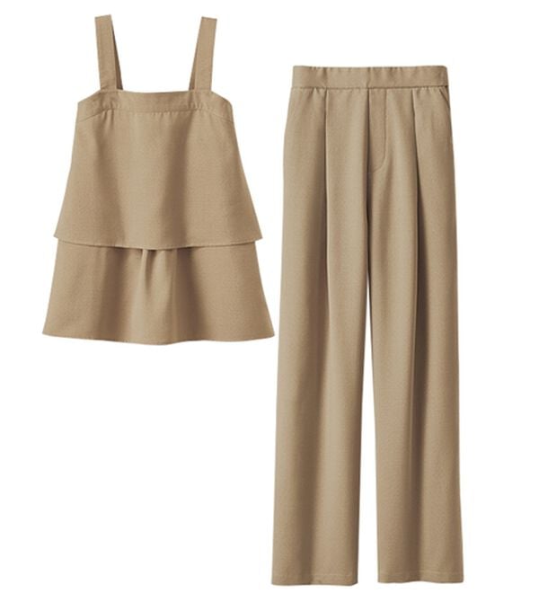 BELLUNA（ベルーナ）の「サラリ麻調素材ビスチェセットアップ（セットアップ）」｜詳細画像