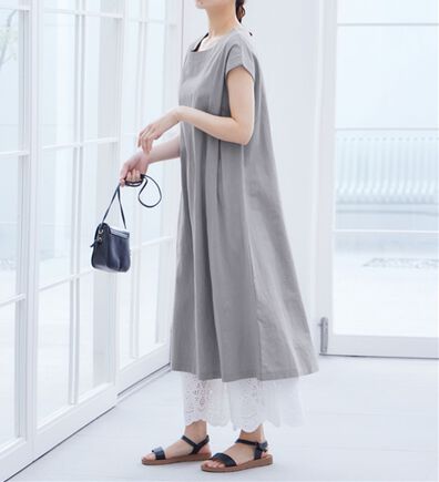 Viola e Viola（ヴィオラ エ ヴィオラ）の「【選べる２丈】綿１００％タック使いワンピース＜Ｓ～４Ｌ＞（チュニックワンピース）」
