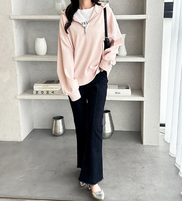 GeeRA（ジーラ）の「ハーフジップワッフルパーカー（パーカー）」｜詳細画像