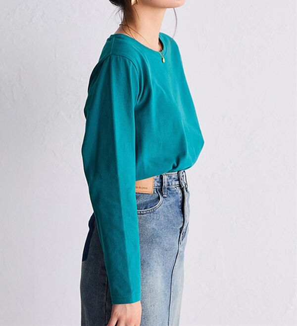 RANAN（ラナン）の「＜ＢＣ＞綿１００％&times;吸湿発熱！あったか裾スリットロングプルオーバー（カットソー）」｜詳細画像