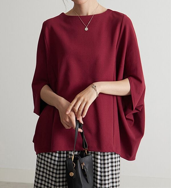 BELLUNA（ベルーナ）の「美しく隠す！技ありカットジョーゼットトップス（カットソー）」｜詳細画像
