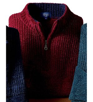 「＜アーノルド　パーマー＞モールニットハーフジップトレーナー（メンズトレーナー）」｜ワイン