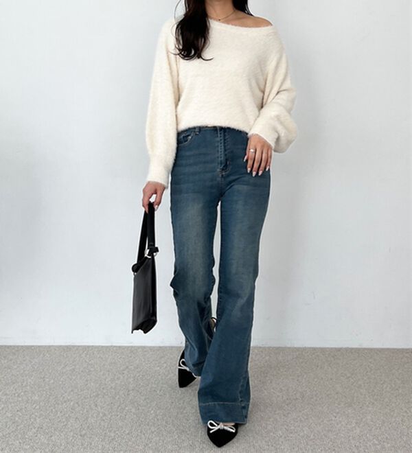 GeeRA（ジーラ）の「シャギーオフショルニット（ニット・セーター）」｜詳細画像