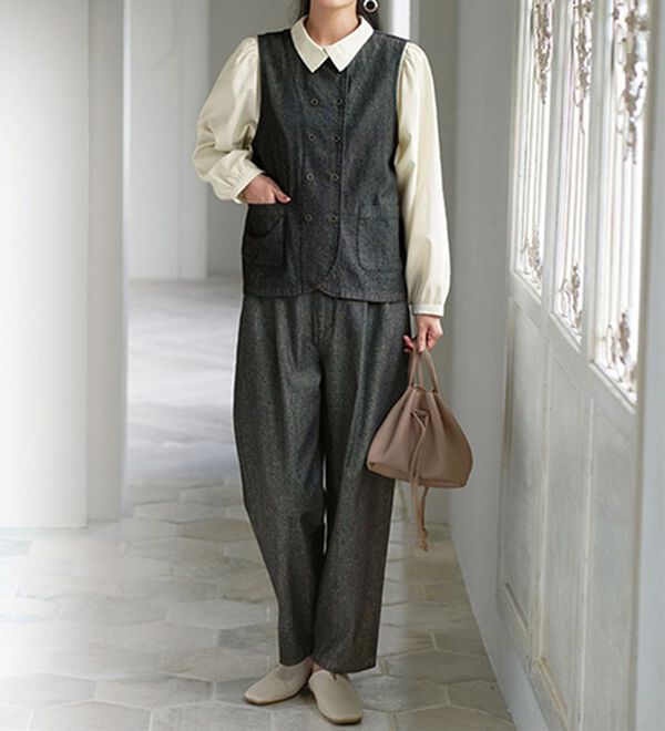 BELLUNA（ベルーナ）の「ナチュラル派さんのゆったりパンツ（ワイドパンツ・ガウチョ）」｜詳細画像