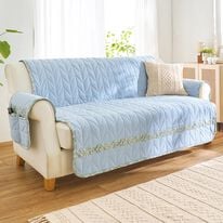 「綿１００％ヘリンボーンキルトソファカバー（ソファーカバー）」