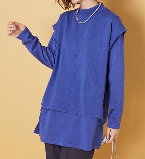 BELLUNA（ベルーナ）の「ベスト付ニットチュニックアンサンブル（アンサンブル）」｜詳細画像