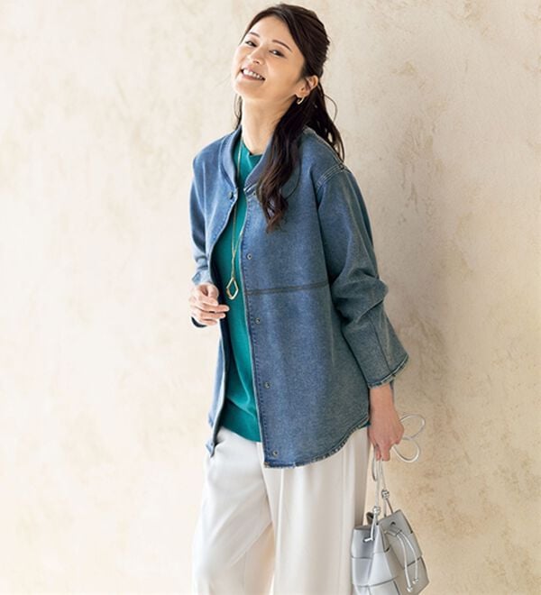 ルフラン（ルフラン）の「のび～るニットデニム楽ちんジャケット（その他ジャケット）」｜詳細画像