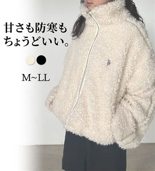 RANAN（ラナン）の「＜U.S.POLO ASSN.＞刺繍ボアブルゾン（ブルゾン）」｜詳細画像