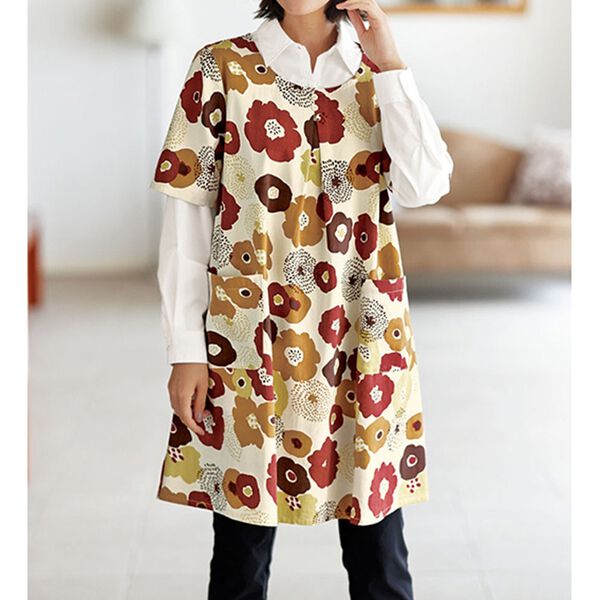 BELLUNA（ベルーナ）の「綿１００％おしゃれなエプロンチュニック（エプロン）」｜詳細画像