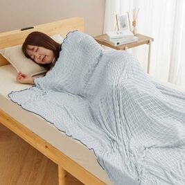 iellio（イエリオ）の「涼感くしゅくしゅケット＜洗える・乾きやすい・ハーフ・シングル・とろとろ・冷房対策・肌掛け・ひざ掛け＞（肌掛布団・タオルケット）」