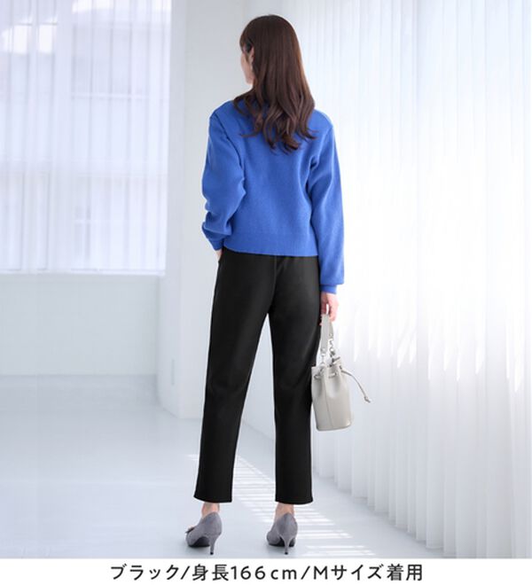 alotta（アロッタ）の「あったか裏起毛カットジョーゼットスリムパンツ（フルレングスパンツ）」｜詳細画像