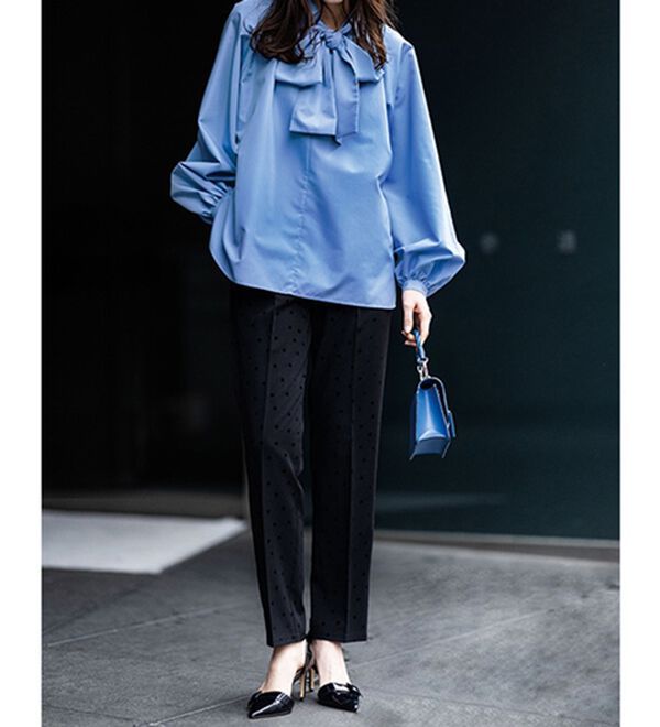 RANAN（ラナン）の「ドット柄プリントテーパードパンツ（フルレングスパンツ）」｜詳細画像