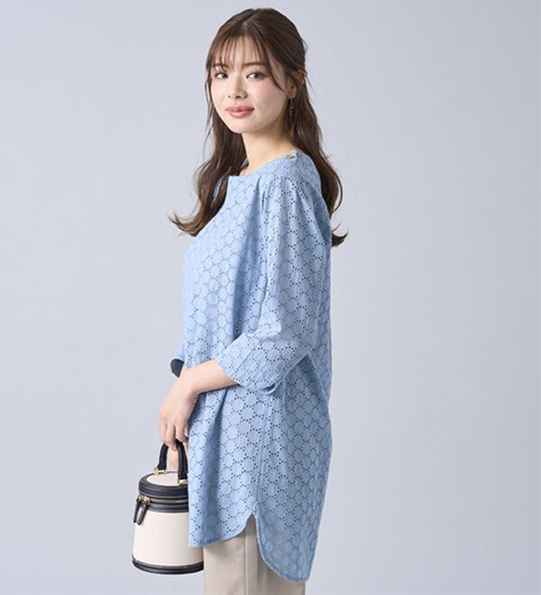 BELLUNA（ベルーナ）の「綿１００％サークルレース素材チュニック（チュニック）」｜詳細画像