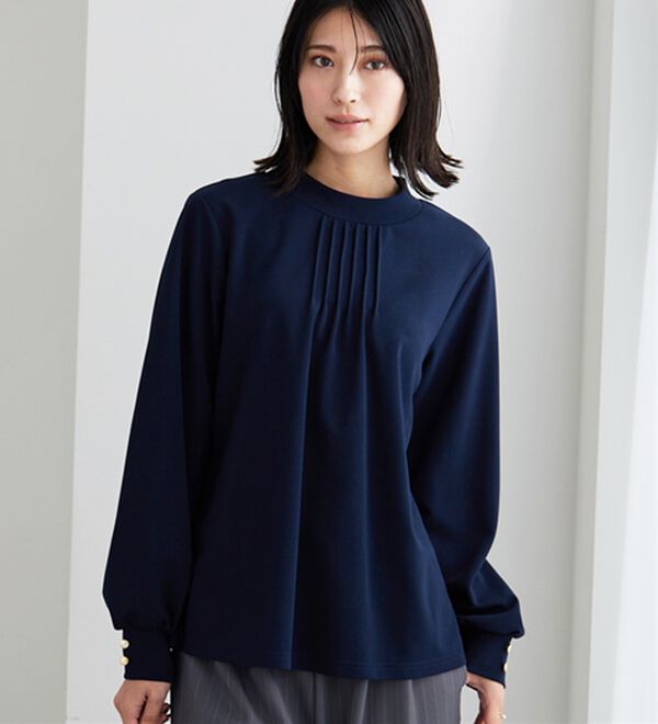 BELLUNA（ベルーナ）の「着脱楽々！袖ボタンデザインブラウス（ブラウス）」｜詳細画像