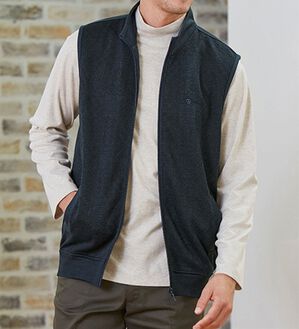「【２色組】ジャカードジップベスト（メンズベスト）」｜詳細画像