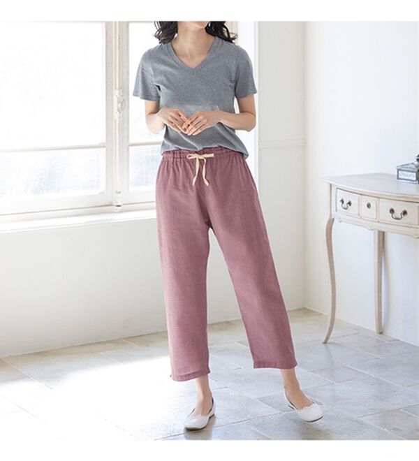 LAVIENNE（ラヴィエンヌ）の「綿１００％８分丈ルームパンツ（パジャマ・ルームウェア）」｜詳細画像