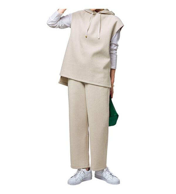 VINNO（ヴィノ）の「カットメルトンワイドストレートパンツ（フルレングスパンツ）」｜詳細画像