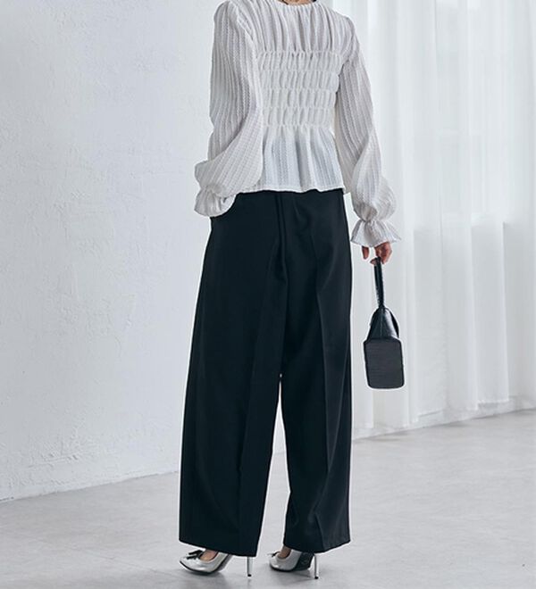 RANAN（ラナン）の「シャーリングカットブラウス（カットソー）」｜詳細画像