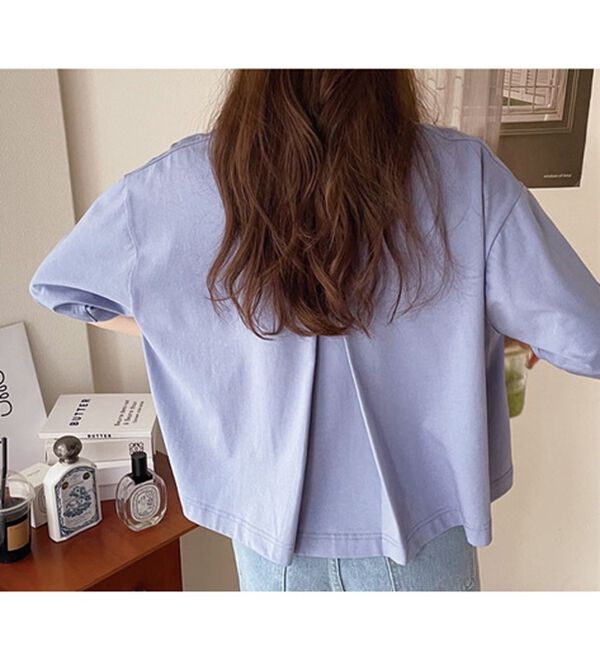 GeeRA（ジーラ）の「綿混素材クロップドＴシャツ（Tシャツ）」｜詳細画像