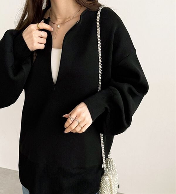 GeeRA（ジーラ）の「ハーフジップニットプルオーバー（ニット・セーター）」｜詳細画像