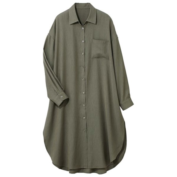 GeeRA（ジーラ）の「スリット入りロングシャツワンピース（シャツワンピース）」｜詳細画像