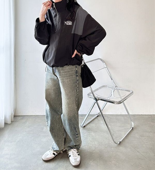 GeeRA（ジーラ）の「ハーフジップ配色ナイロンブルゾン（ブルゾン）」｜詳細画像