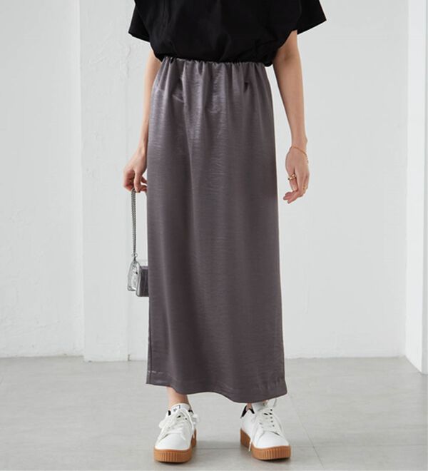 RANAN（ラナン）の「シャイニーサテンナロースカート（ロングスカート）」｜詳細画像