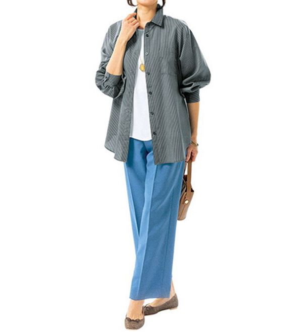 ルフラン（ルフラン）の「【３色組】大人のためのシアーストライプシャツ（シャツ）」｜詳細画像